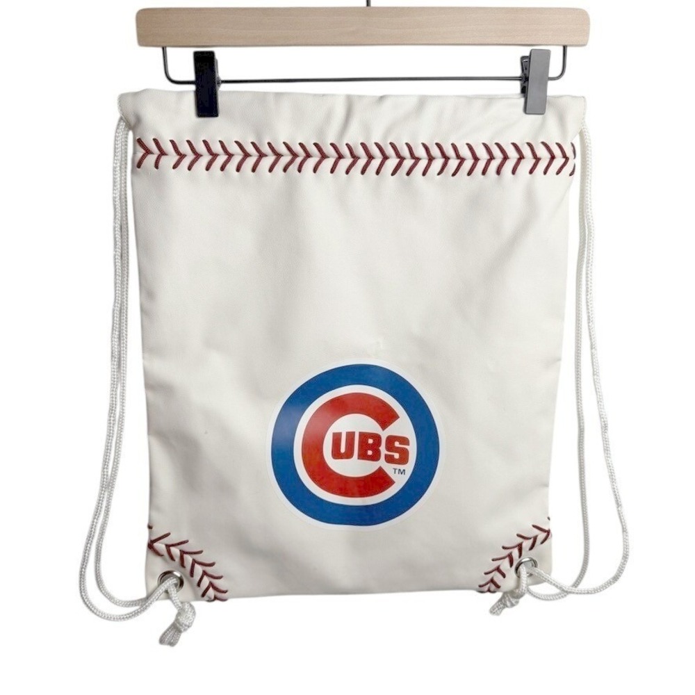 MLB Chicago Cubs Cinch Bag OS White Baseball Stitching Fan Gear Baseball Gym